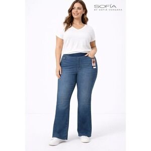 Sofia Jeans by Sofia‎ Vergara Melisa Flare High Rise Jeans Women Size 26W Blue